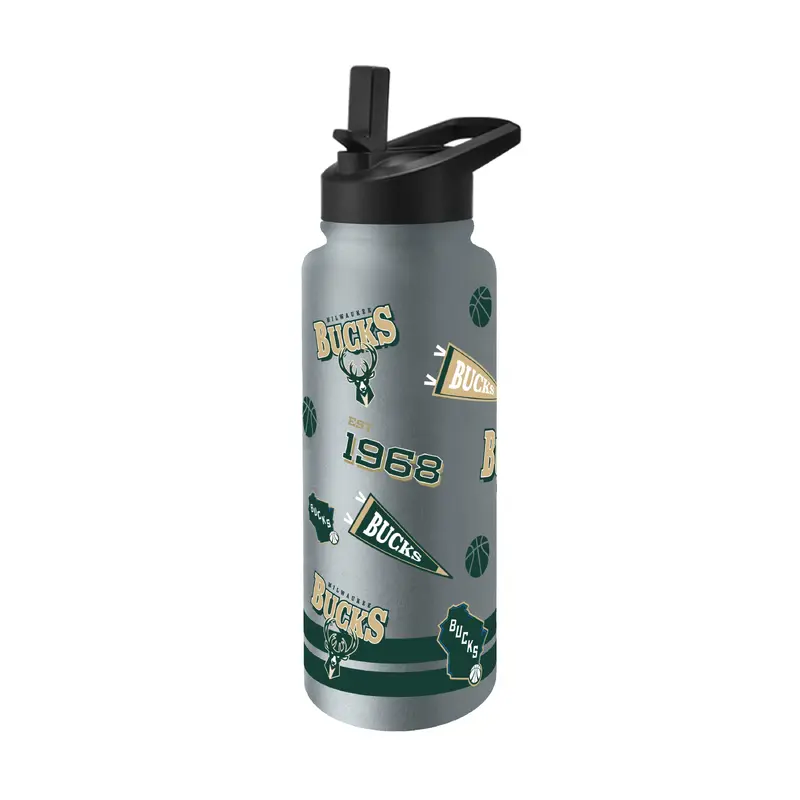 Milwaukee Bucks 34oz TJX Native Quencher Bottle