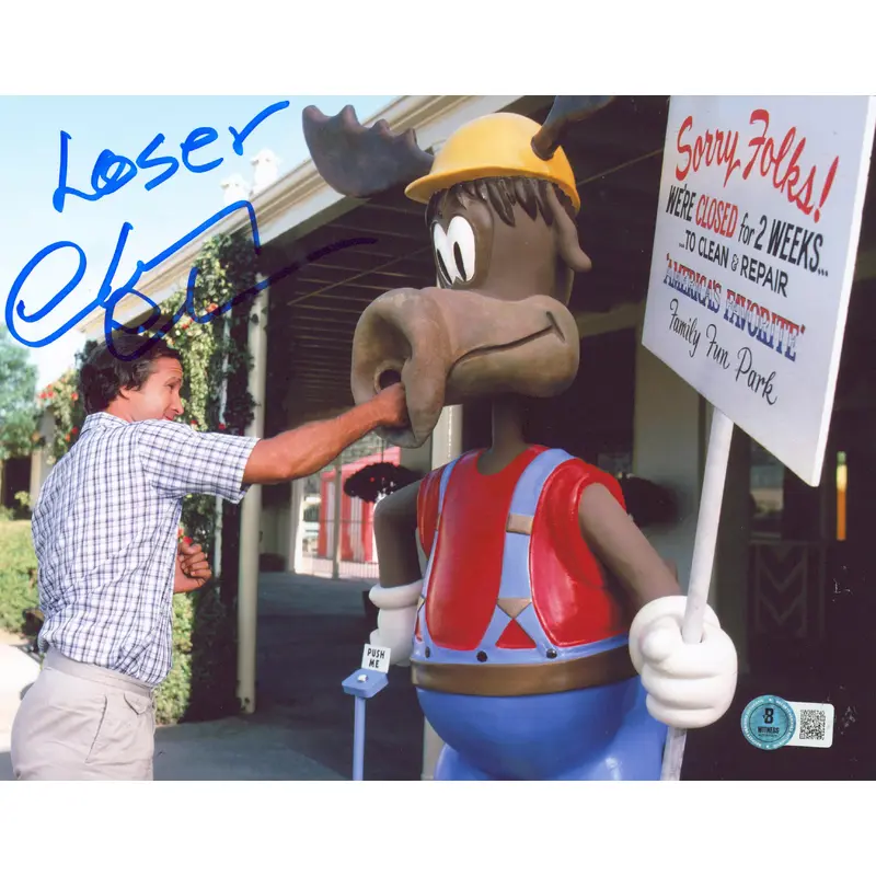 Chevy Chase Vacation "Loser" Authentic Signed 8x10 Photo BAS Witnessed 1W385740