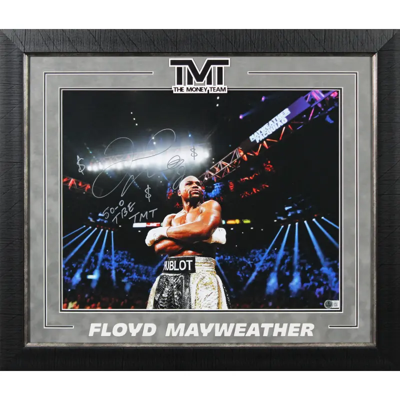 Floyd Mayweather "50-0 TBE TMT" Authentic Signed 16x20 Framed Photo BAS #BN06319