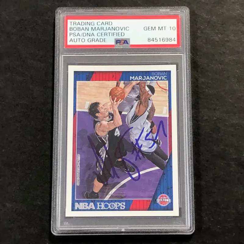 2016-17 NBA Hoops #233 Boban Marjanovic signed Auto 10 Card PSA/DNA Slabbed Pistons