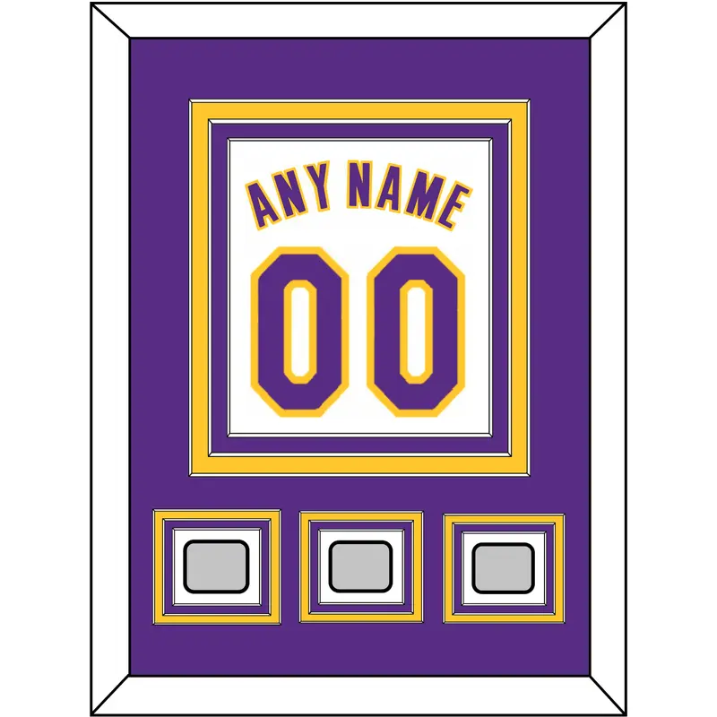 Los Angeles Name & Number With 3 Trophy Patches - Alternate White (2002-2018) - Triple Mat 2