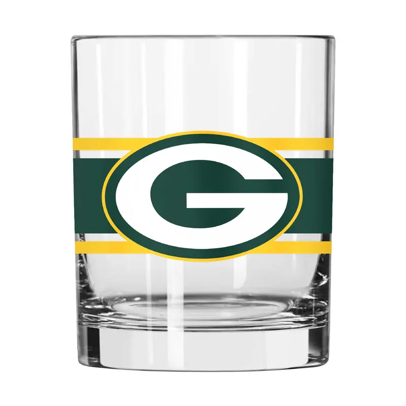 Green Bay Packers 14oz Stripe Rocks Glass