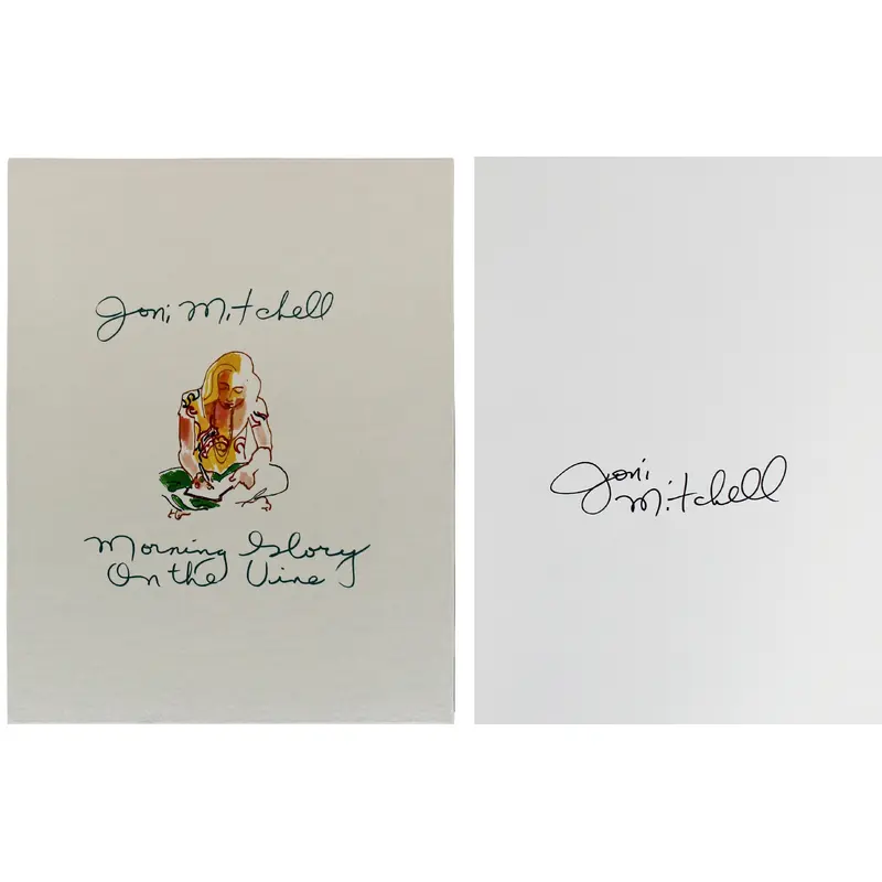 Joni Mitchell Signed Morning Glory On The Vine Hard Cover Book BAS #AC26715