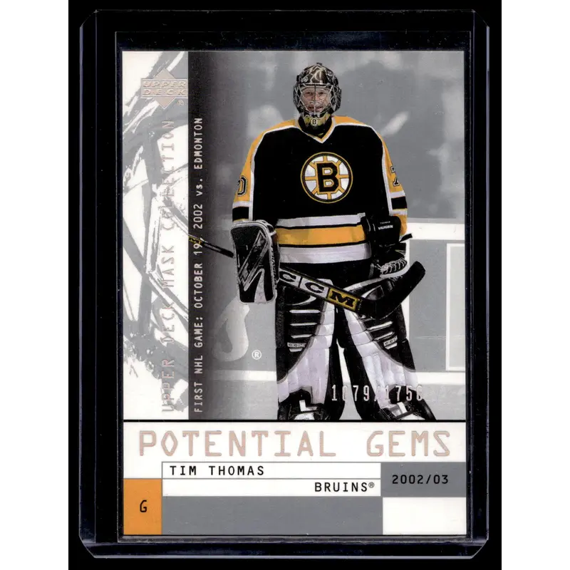 2002-03 Upper Deck Mask Collection - Tim Thomas #143 /1750 RC