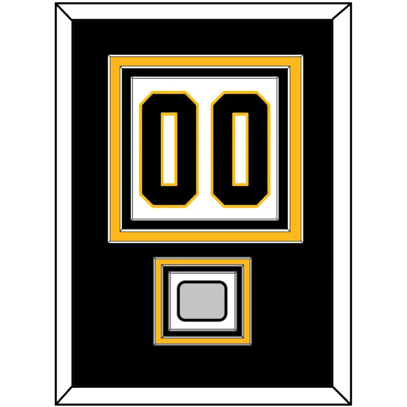 Pittsburgh Number (Back) & Stanley Cup Champions Patch - Home White (1988-1992) - Triple Mat 2