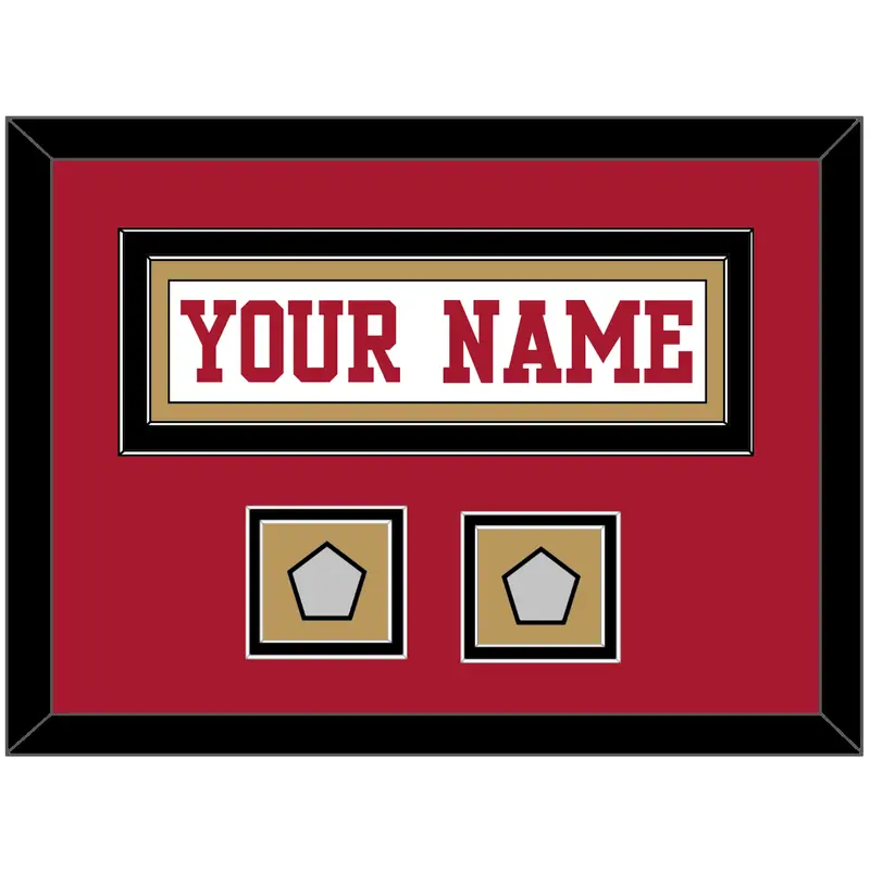 San Francisco Nameplate & 2 Super Bowl Patches - Road White - Double Mat 9
