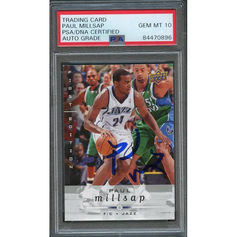 2008-09 Upper Deck First Edition #192 PAUL MILLSAP Signed AUTO 10 PSA Slabbed