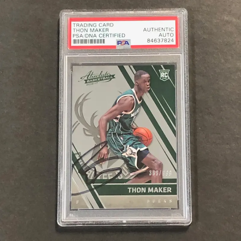 2016-17 Panini Absolute #169 THON MAKER Signed Card AUTO PSA/DNA Slabbed RC Bucks