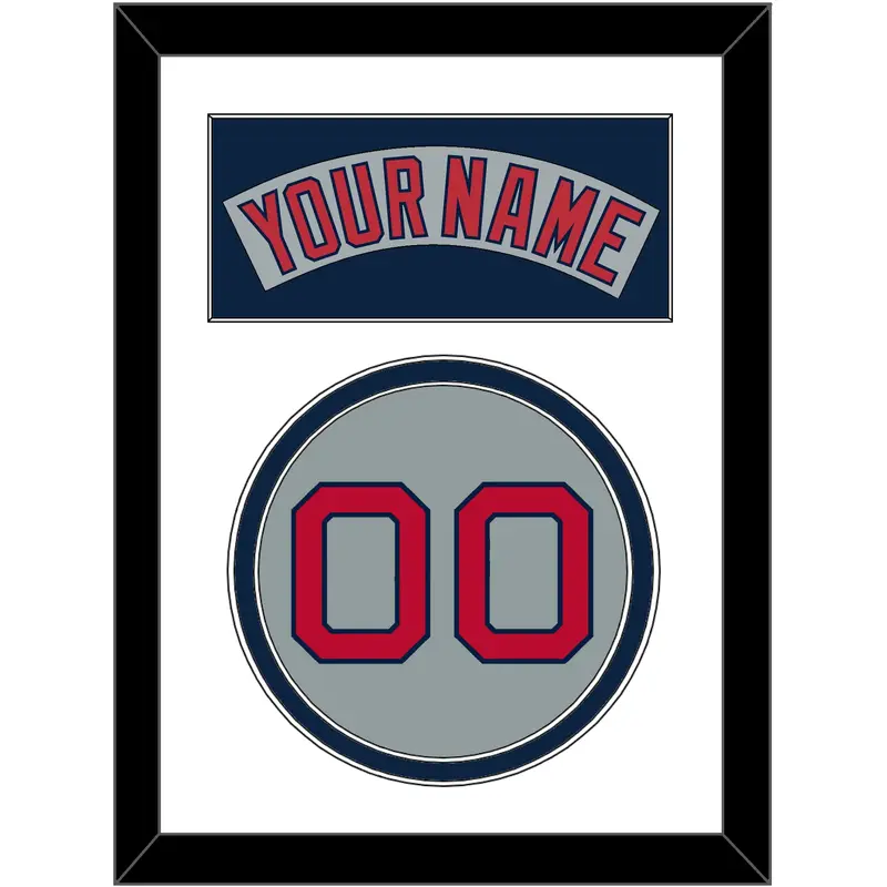 Boston Nameplate & Number - Road Gray (1992-2008) - Double Mat 1
