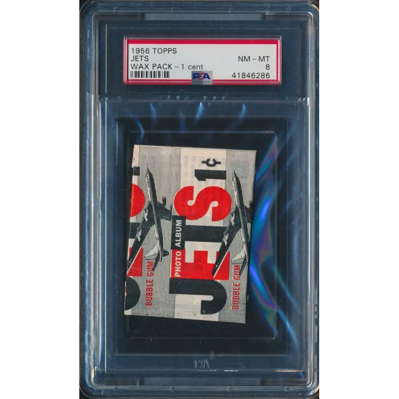 1956 Topps Jets Unopened 1 Cent Wax Pack PSA 8