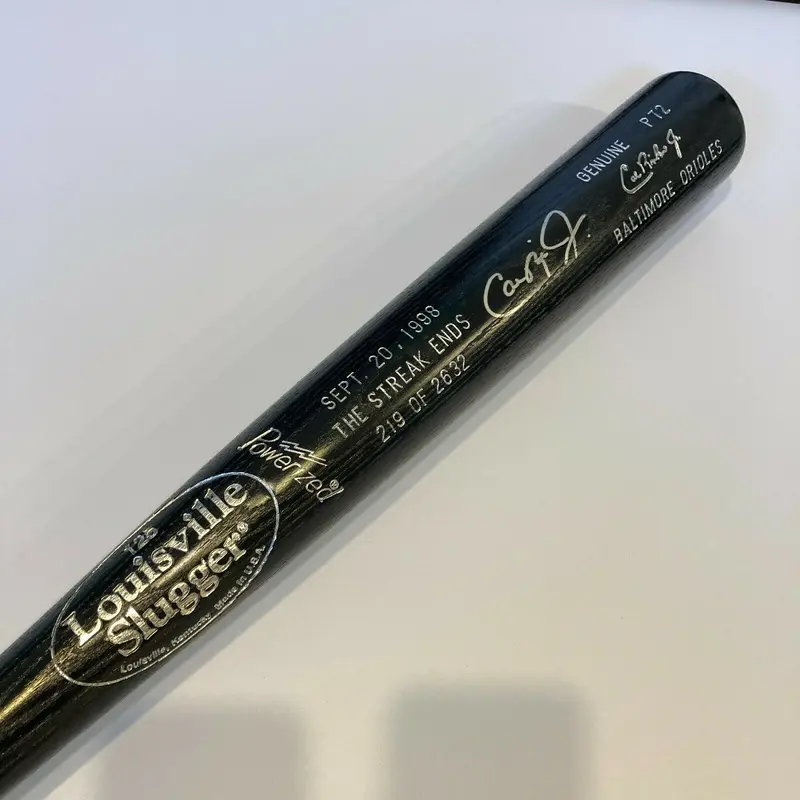 Cal Ripken Jr. The Streak Ends 2632 Games Signed Game Model Baseball Bat JSA