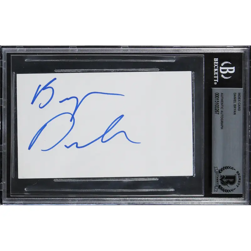 Daniel Bryan WWE Authentic Signed 3x5 Index Card Autographed BAS Slabbed 2