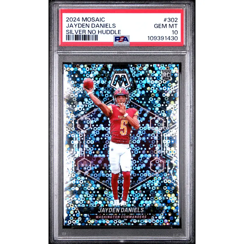 Jayden Daniels 2024 Panini Mosaic Silver No Huddle #302 PSA 10 Gem Mint