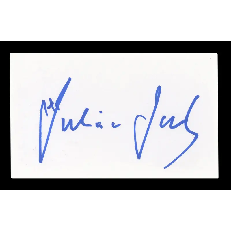 Julian Sands Warlock Authentic Signed 3x5 Index Card Autographed BAS #AD70213