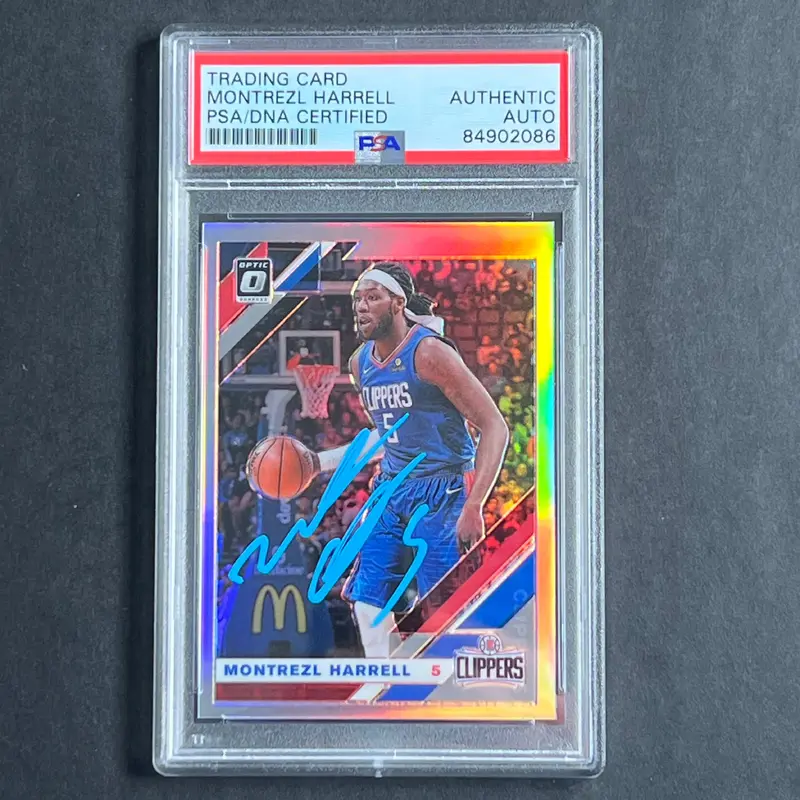 2019-20 Optic Panini #40 Montrezl Harrell Signed Card PSA Slabbed Clippers