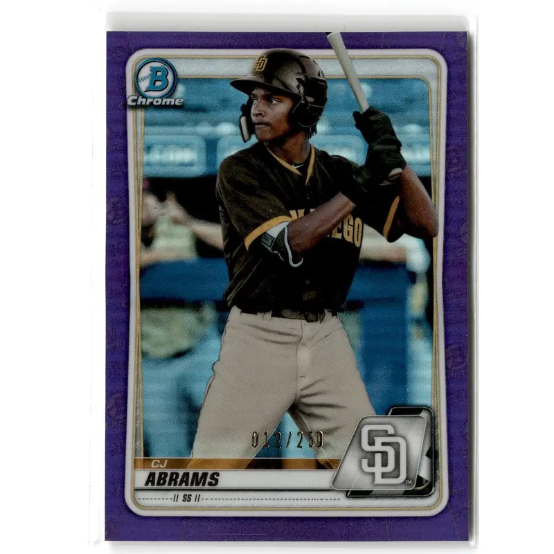 2020 Bowman Chrome Prospects Purple Refractor CJ Abrams #BCP-62 012/250