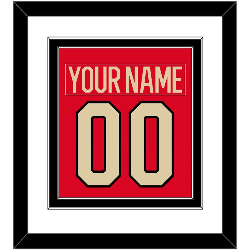 Canada Men's Hockey Nameplate & Number (Back) Combined - 2025 4 Nations Red - Double Mat 1