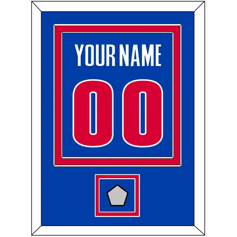 Detroit Name & Number With Finals Patch - Road Blue (2001-2017) - Double Mat 2