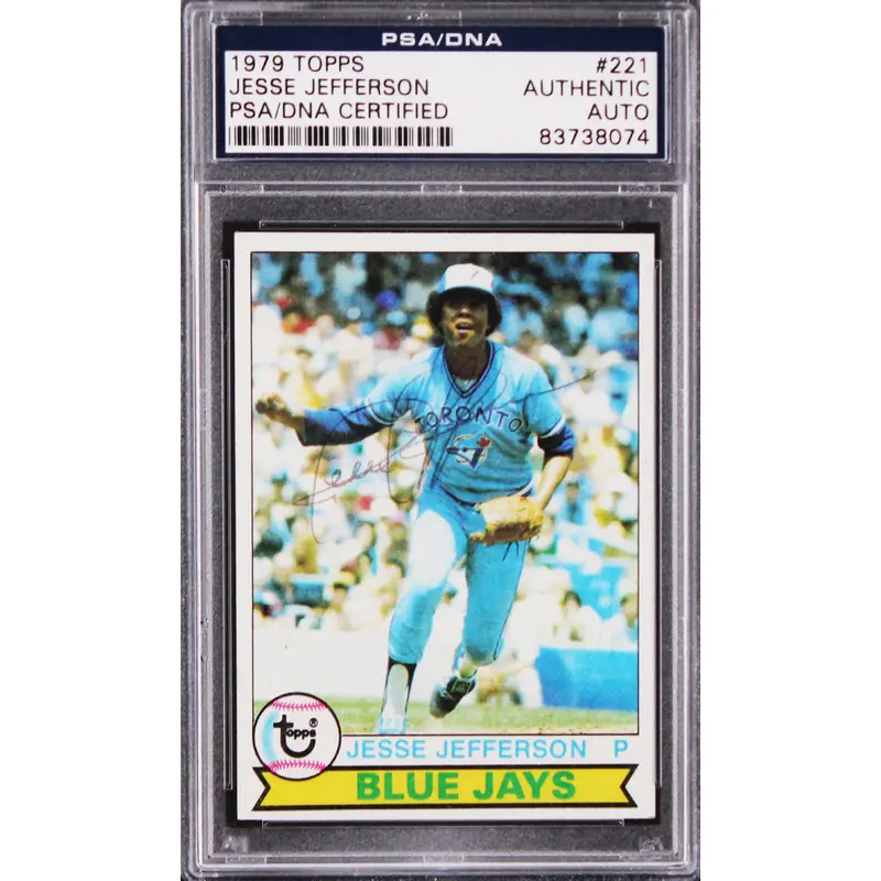 Blue Jays Jesse Jefferson Authentic Signed 1979 Topps #221 Card PSA/DNA Slabbed