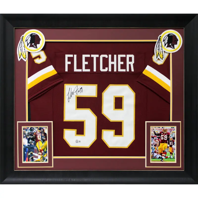 London Fletcher Authentic Signed Maroon Pro Style Framed Jersey BAS Witnessed