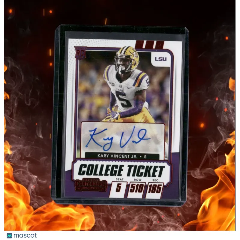 2021 Panini Contenders Draft Picks Kary Vincent Jr. College Ticket Rookie Auto