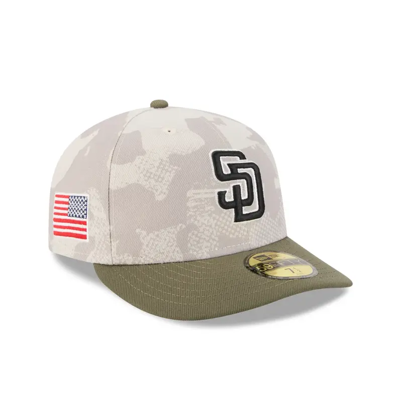 New Era - 59FIFTY Fitted Cap - San Diego Padres - Armed Forces (2025) - Stone/Olive