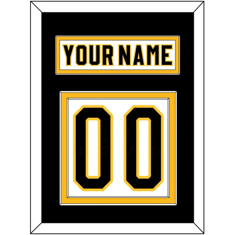 Pittsburgh Nameplate & Number (Back) - Home White (1980-1981) - Double Mat 2