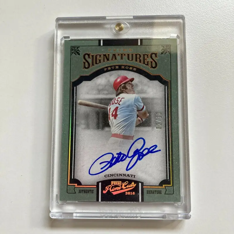 2016 Panini Prime Cuts Pete Rose #2/10 Signed Autographed Baseball Card Auto