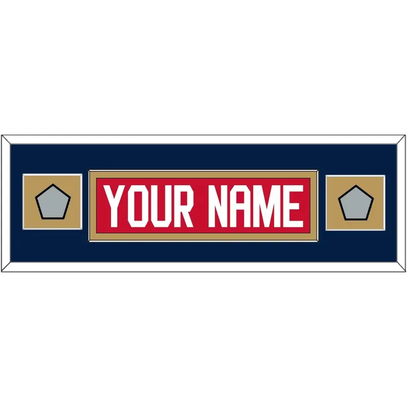 Florida Nameplate & 2 Stanley Cup Champions Patches - Home Red - Single Mat 6