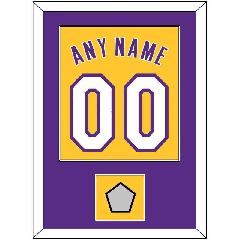 Los Angeles Name & Number With Finals Patch - Home Yellow (1999-2018) - Single Mat 2