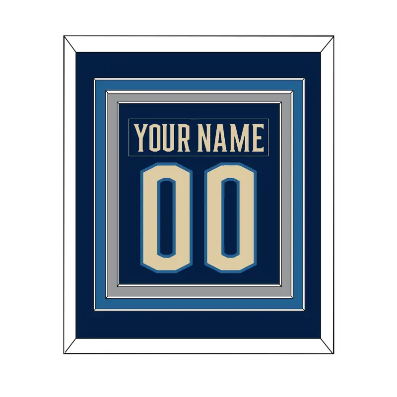 Columbus Nameplate & Number (Back) Combined - Alternate Navy Blue - Triple Mat 2