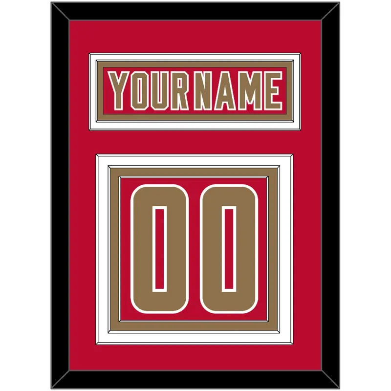 Denver Nameplate & Number (Back) - Road Crimson - Triple Mat 2