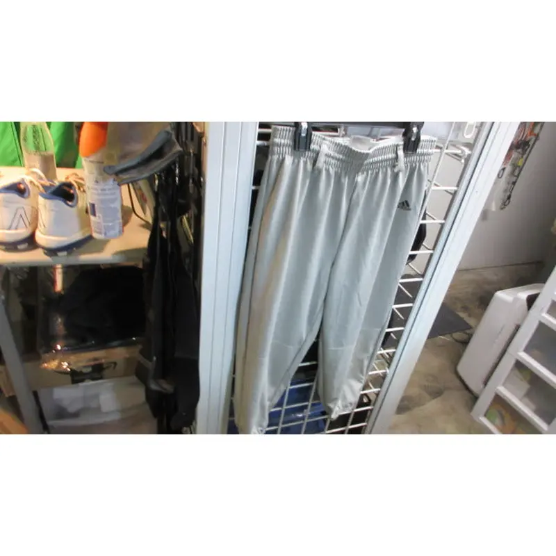 Used Adidas Grey Pull-Up Baseball Pants Size Youth Large
